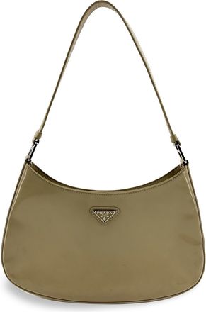 Prada Cleo Brushed Leather Shoulder Bag Khaki