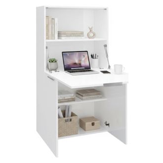 Dmora Escritorio Ddossen, Mueble Multiusos Con Baldas Y Encimera, Mesa De Oficina Multiusos, Escritorio Multiposiciones Ahorrador De Espacio, 100% Made In I