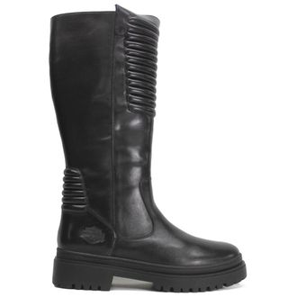 Harley-Davidson Harley Davidson Kamton 13 Inch Full Grain Leather Womens Calf Length Boots - Black - Size:UK 7.5