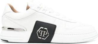Philipp Plein Hexagonale Low-top Sneakers - Heren - Sneakers - Wit - 41 EU - Leer - Schoenen
