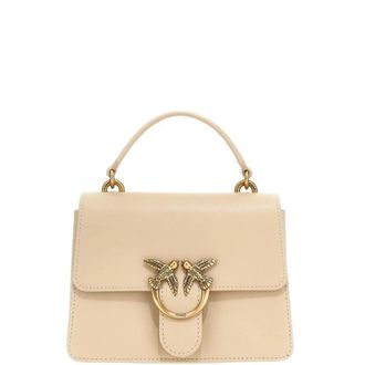 Pinko Love Birds Beige Schoudertas - Dames - Handtassen - Beige - ONE Size - Leer - Tassen