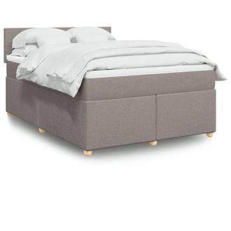 vidaXL Vidaxl - Cama Box Spring Con Colch&oacute;n Tela Gris Taupe 140x200 Cm