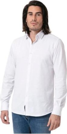 Karl Lagerfeld Wit Katoenen Jersey Overhemd - Heren - Zakelijke Overhemden - Wit - XL - Katoen - Overhemden