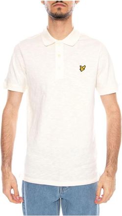 Lyle & Scott Fine Slub Polo Shirt - Heren - Polos - Wit - M - Katoen - Tops