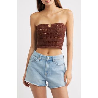 PacSun Oriana O-Ring Tube Top in Brown at Nordstrom, Size X-Large