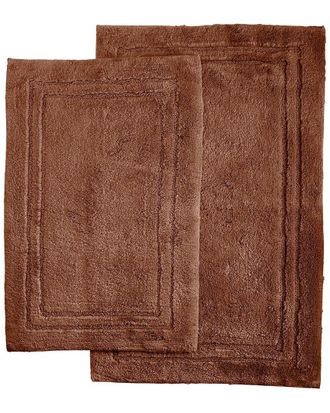 Superior Non-Slip 2Pc Absorbent Cotton Bath Rug Set