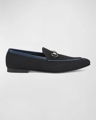 Gucci Men & apos;s New Jordaan Canvas Bit Loafers