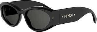Fendi Screen Zonnebril - unisex - Zonnebrillen - Zwart - 57 MM - Accessoires