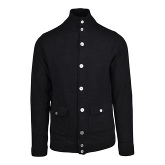 Daniele Alessandrini Cardigan met knopen - Heren - Vesten - Zwart - L - Wol - Truien & Vesten