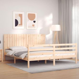 vidaXL Bed Frame without Mattress Super King Size Solid Wood vidaXL