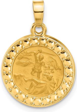 Diamond2Deal 14k Yellow Gold Hollow St. Michael Medal