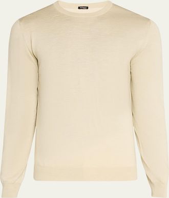 Kiton Mens Cashmere-Blend Crewneck Sweater