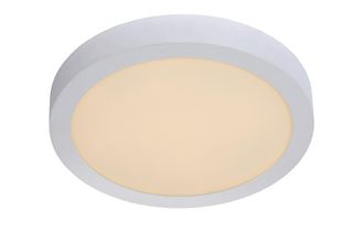Lucide BRICE Dimmable Stylish Round Bathroom LED Flush Ceiling Light in White