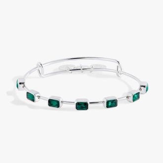 Alex and Ani May Birthstone Emerald Cut Bangle in Silver at Nordstrom