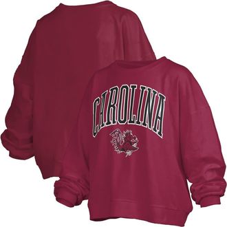 Pressbox Womens Pressbox Garnet South Carolina Gamecocks Janise Arch Over Logo Waist Length Oversized Pullover Sweatshirt at Nordstrom, Size Xx-Large