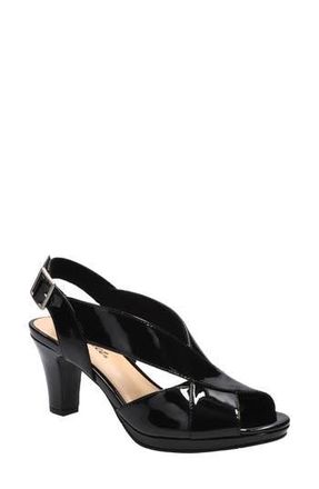 Easy Street Christy Sandal in Black Patent at Nordstrom Rack, Size 6.5