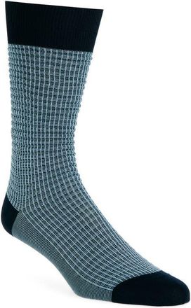 Pantherella Smythson Textured Check Dress Socks in Navy 001 at Nordstrom, Size Medium