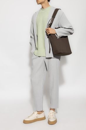 Homme Pliss&eacute; Issey Miyake Crew Neck T-Shirt, Mens, Green