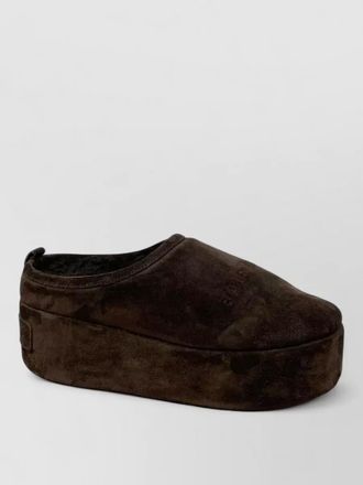 Balenciaga platform slippers nylon and silk round toe
