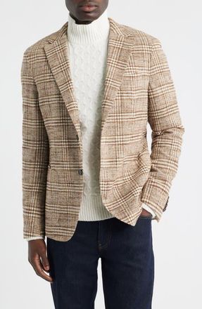 BOSS Heston Slim Fit Plaid Sport Coat in Medium Brown at Nordstrom, Size 36 Regular