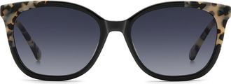 Kate Spade New York seline 54mm rectangular sunglasses in Black Ivory Havana/dark Grey at Nordstrom