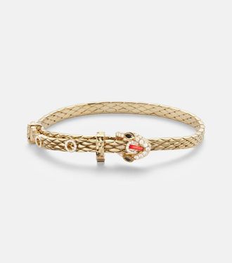 Yvonne L&eacute;on Yvonne L&eacute;on Bracciale Python Mini in oro 9kt con diamanti e smalto