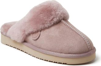 Dearfoams Fireside Sydney Genuine Shearling Scuff Slipper in Dusty Pink at Nordstrom, Size 10.5