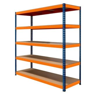 MonsterShop S-Rax 5 Shelf Racking - 180cm x 180cm x 60cm in Blue | Size: 180 cm x 180 cm x 60 cm