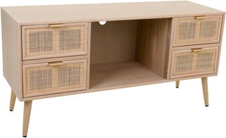 Wanderlust Deco Wanderlust Deco - Mueble Bajo De Madera Y Rejilla Marr&oacute;n 120x42x60