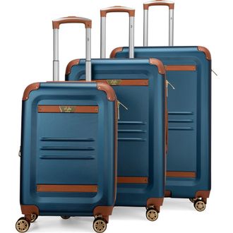 19V69 Vintage 3 Piece Expandable Spinner Luggage Set in Blue at Nordstrom