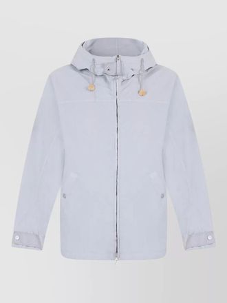 Stone Island hooded parka logo detail elastic hem