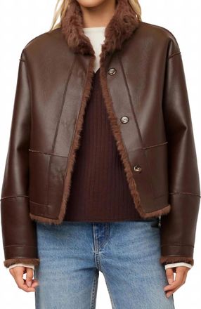 Fifteen Twenty Mackenzie Reversible Faux Fur Coat In Wood
