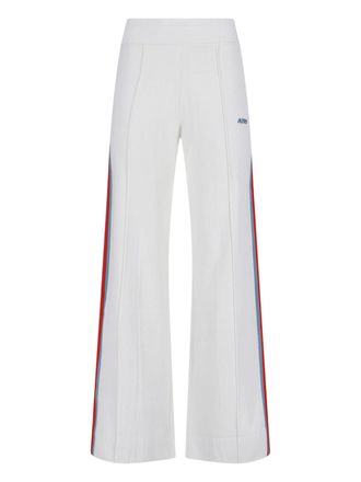 Autry White Logo Sweatpants with Contrast Side Stripes