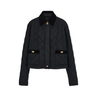 Ferragamo Jassen, Dames, Zwart, XS, Katoen, Gevulde Blouson