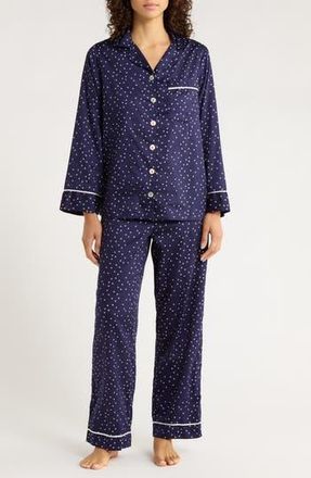 Papinelle Sleepwear Stars Print Cotton Sateen Pajamas in Navy at Nordstrom Rack, Size X-Small