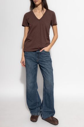 Rag & Bone V-neck T-shirt, Womens, Brown