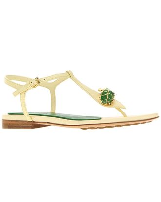 Bottega Veneta Rana Flora Leather Sandal