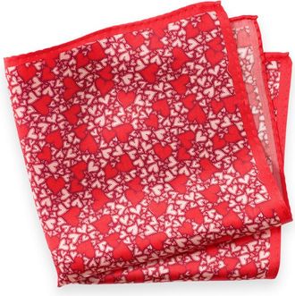 Paul Fredrick Hearts Silk Pocket Square