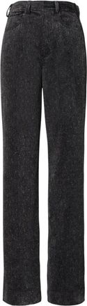 Tory Burch Wide-Leg Corduroy Pant - Dames - Wijde Broeken - Grijs - 2XS - Katoen - Broeken