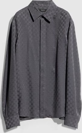 Gucci GG Silk Jacquard Shirt, Grey