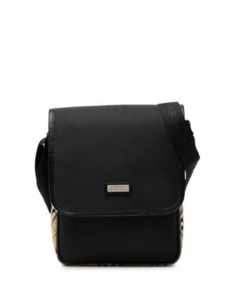 Burberry 2000-2017 Nylon crossbodytas met Nova Check afwerking - Zwart