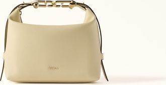 Furla Tonie Borsa A Spalla Cremino Giallo Pelle Morbida Testurizzata Ares Donna