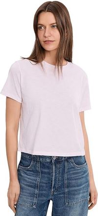 Madewell The Boxy Crop T-Shirts in Soft Slub Womens Clothing Pale Pink : XL (Womens 14-16), Cotton