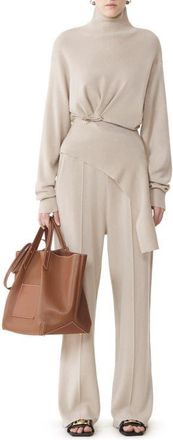 Lanvin Straight-Leg Pants In Wool And Cashmere in Moon at Nordstrom, Size X-Small