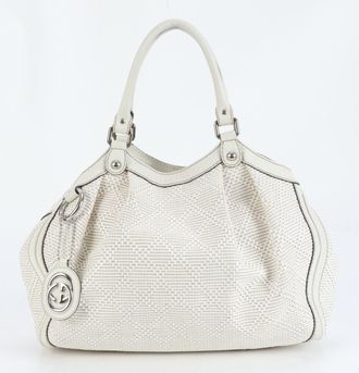 Gucci White Leather Tote Bag (Pre-Owned)