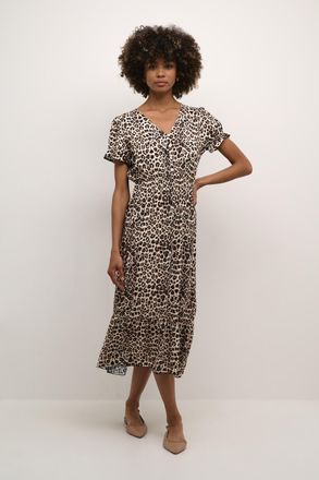 Cream Jurk Feminine animal