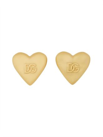 Dolce & Gabbana Gold Heart Stud Earrings