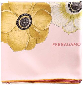 Ferragamo Anemone Print Silk Scarf