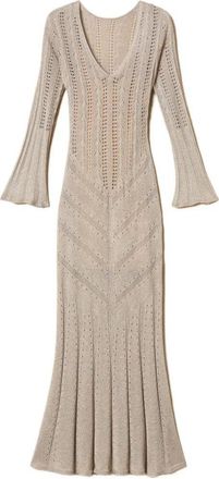 Twin-Set V Neck Midi Dress