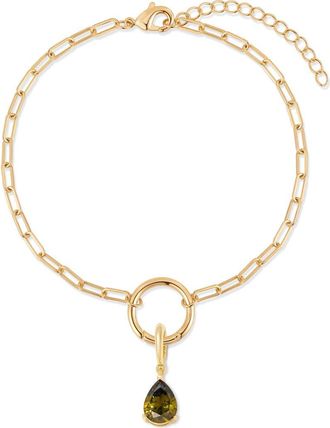 Brook & York Colette Mini Teardrop Birthstone Bracelet in Gold/August at Nordstrom